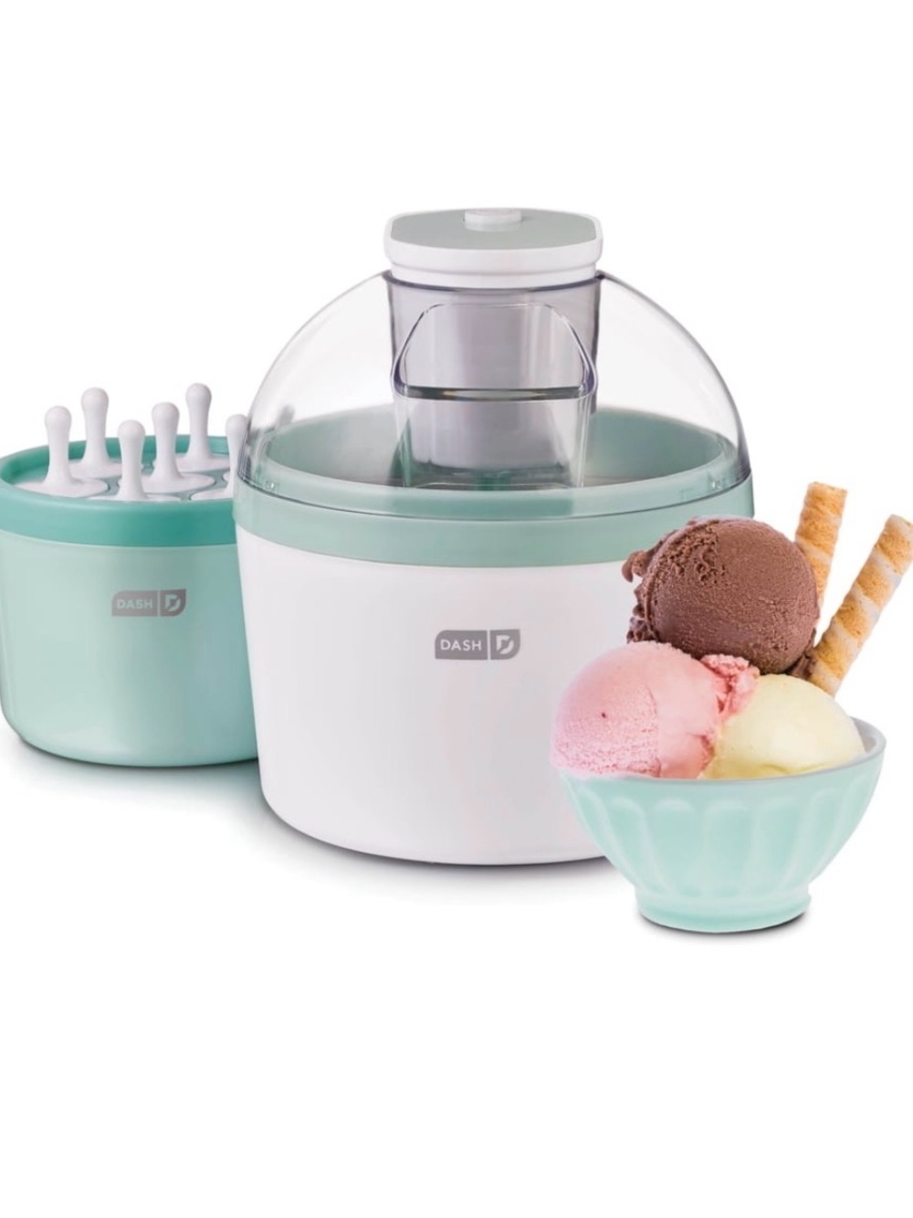 Dash Everyday Ice Cream Maker & Popsicle Set - Mint/White